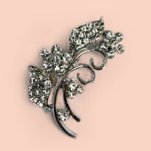 Load image into Gallery viewer, Crystal Brooch - Silver Toned