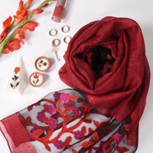 Load image into Gallery viewer, Organza Premium Rusari - Scarlett Red