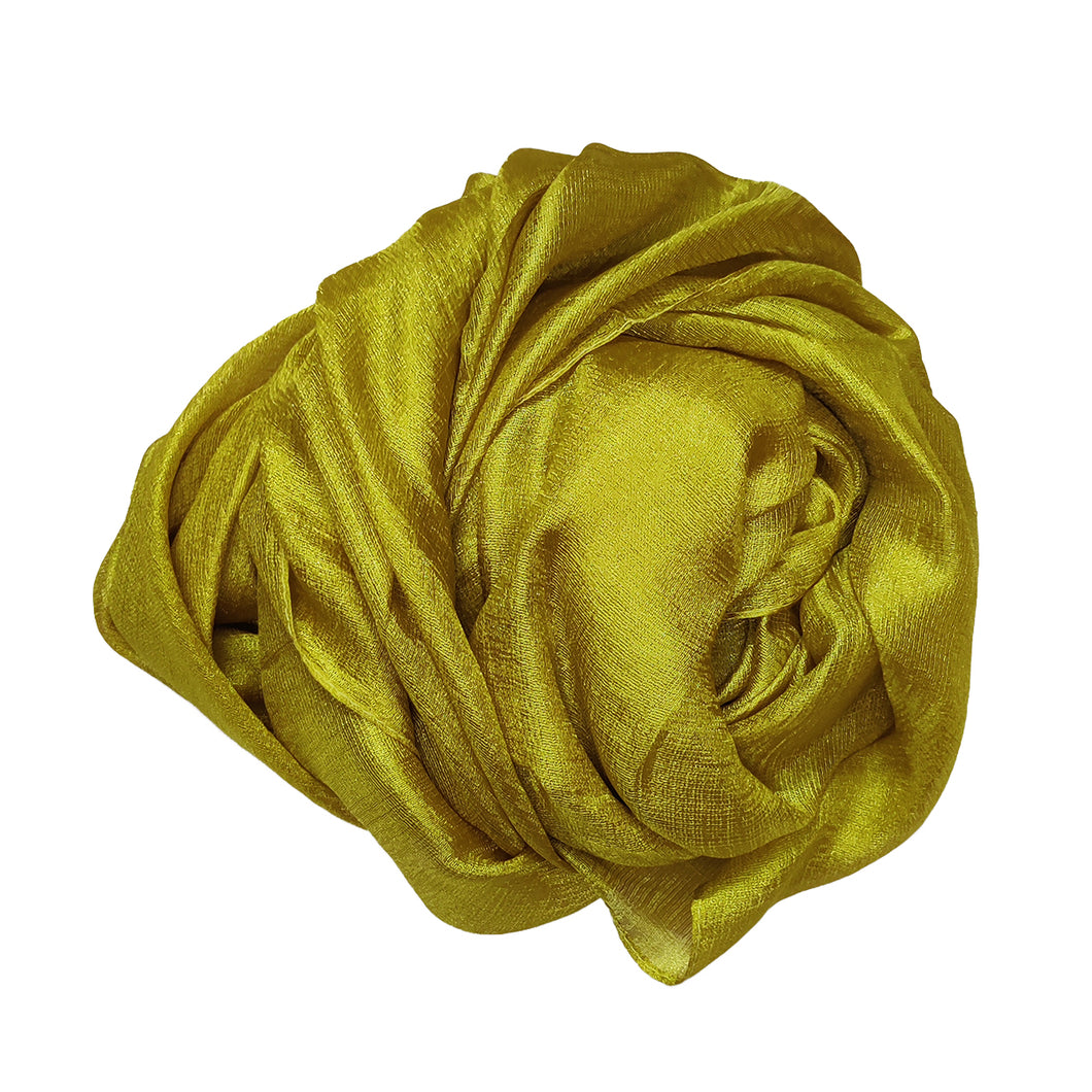 Shimmer Silk Rusari - Mustard Yellow