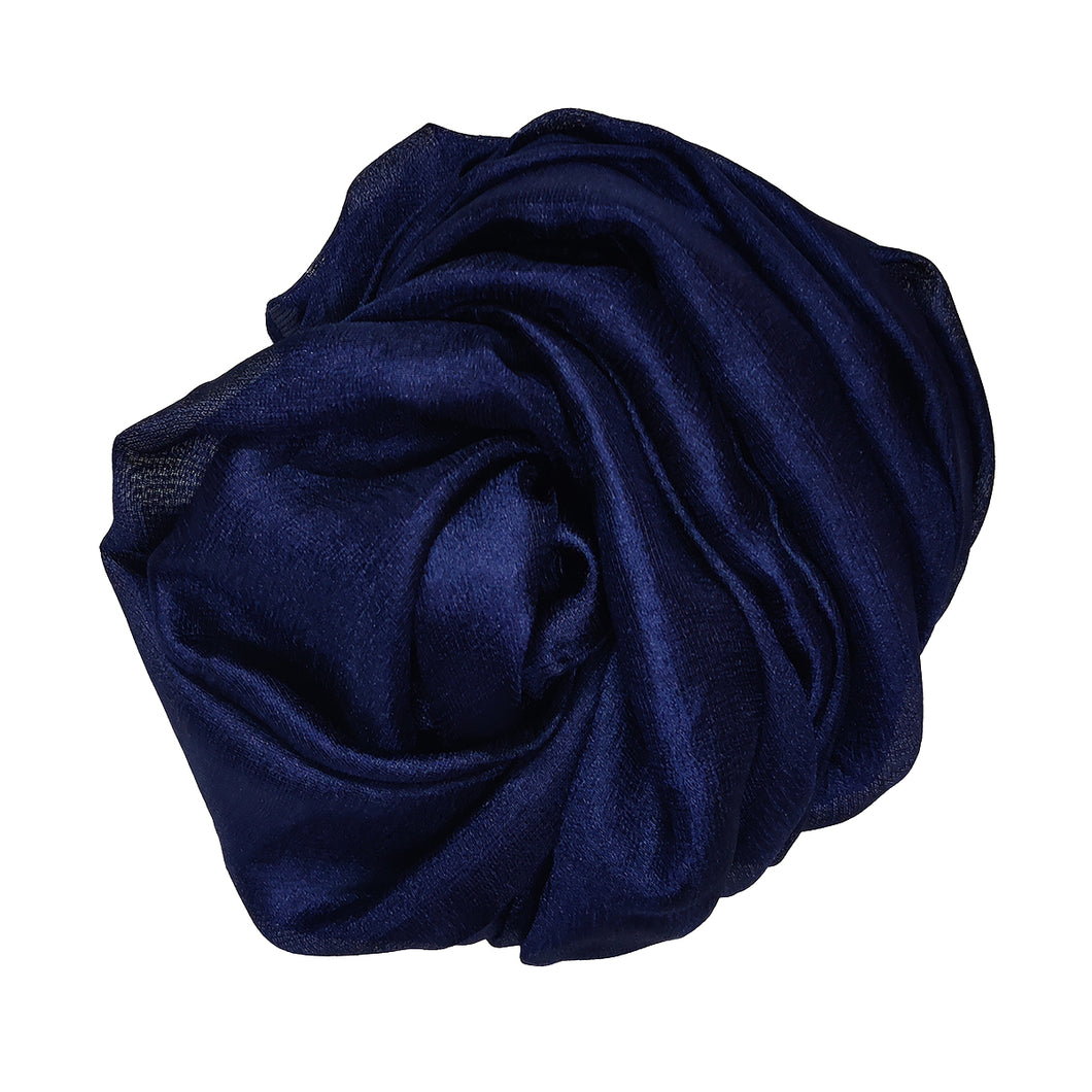 Shimmer Silk Rusari - Deep Midnight Blue