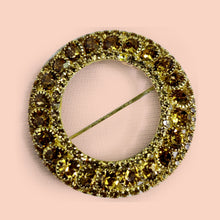 Load image into Gallery viewer, Ring Shaped Brooch - Golden Crystal
