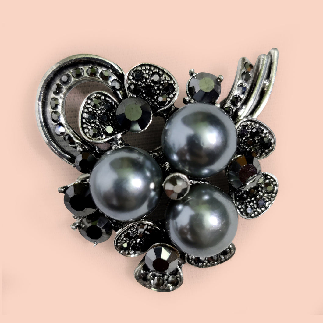 Brooch - Silver Crystal