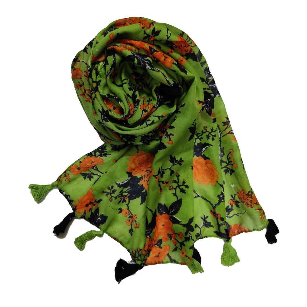 Printed Rusari - Floral Green