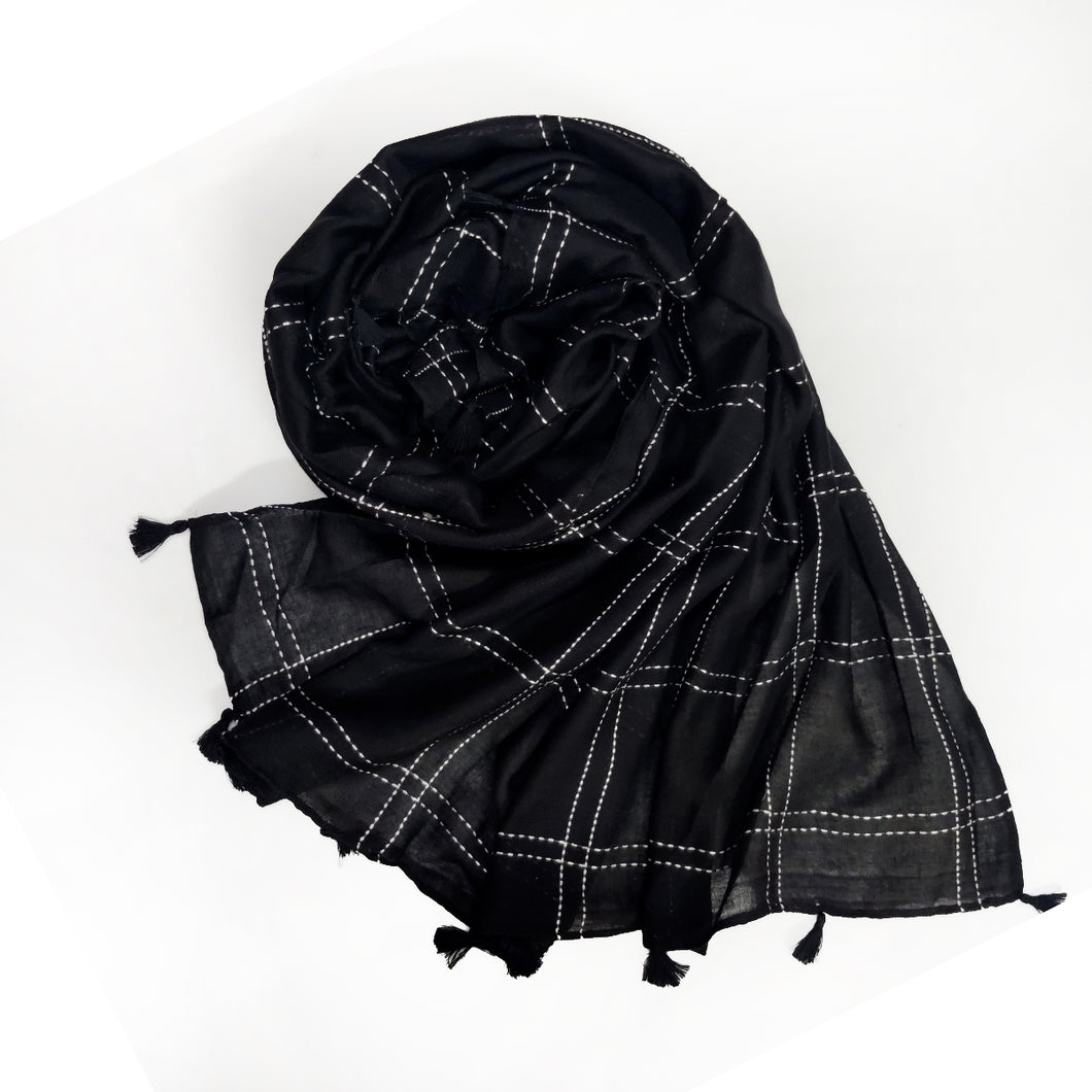 Checkered Rusari - Black