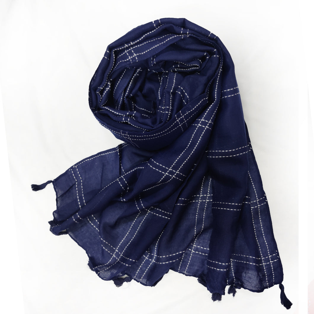 Checkered Rusari - Midnight Blue